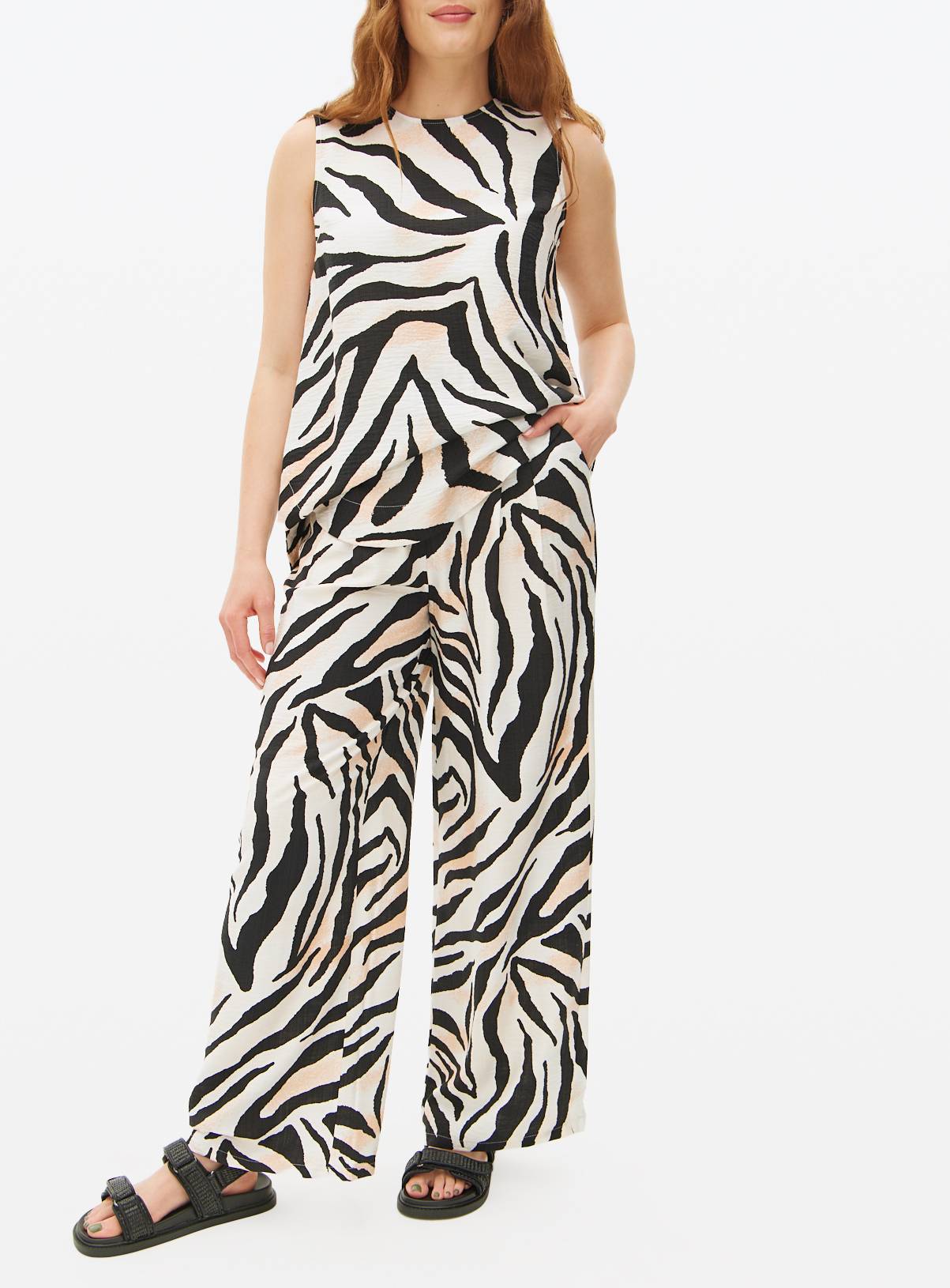 Multi Printed Wide Leg Co-ord Trousers  14 - Image 1